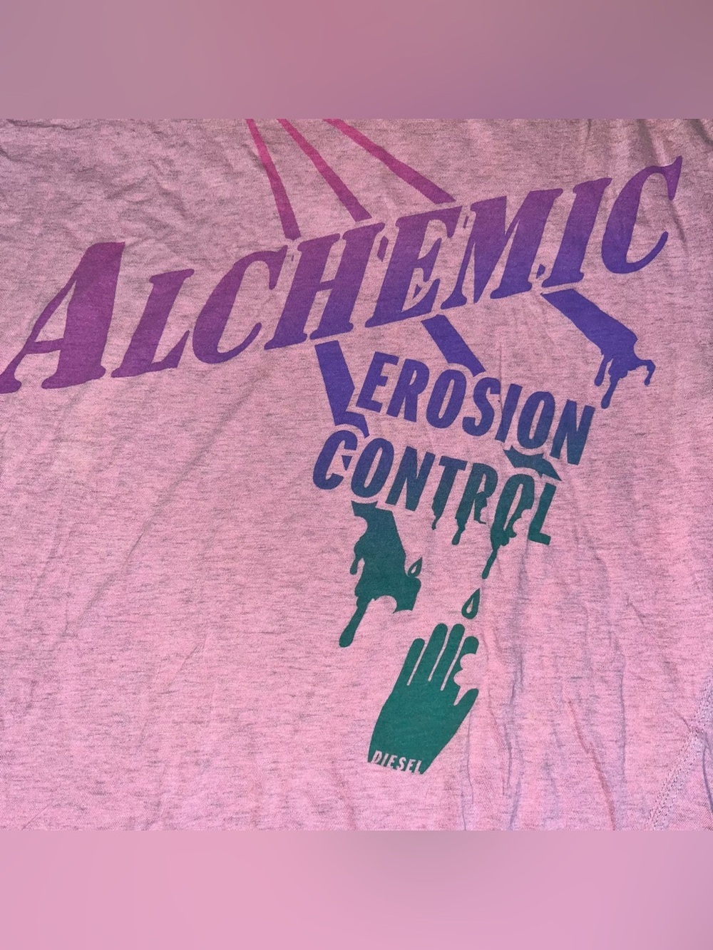 Diesel Pink Graphic 'Alchemic Erosion Control' Tee View 2
